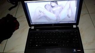 Me jerking my cock while watching porn - porn video