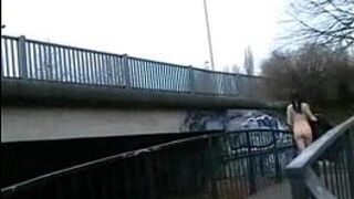 Skinny goth masturbating in public for tattooed english amateur flasher Thorn - porn video