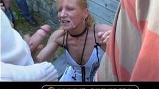 Sophie French Mature bukkake - porn video