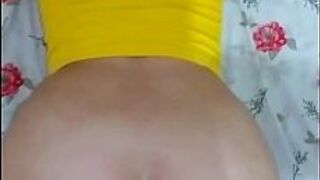 little white ass showing off taking cum in the ass - porn video